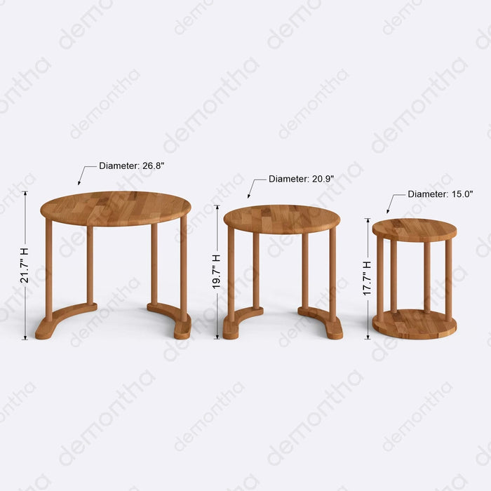 Oswin Round Nesting Coffee Table Set - Minimalist Design