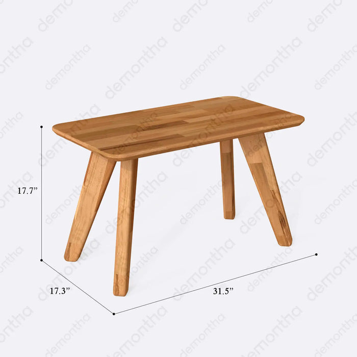 Dakota Solid Wood Rectangular Coffee Table – Minimalist & Modern Centerpiece for Living Rooms