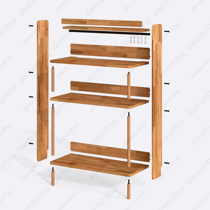 Norvo Solid Wood Coffee Bar Cabinet – Modern Coffee Bar Cabinet with Storage