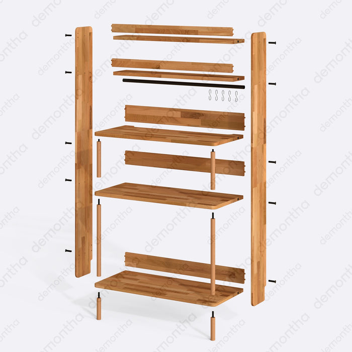 Norvo Solid Wood Coffee Bar Cabinet – Modern Coffee Bar Cabinet with Storage