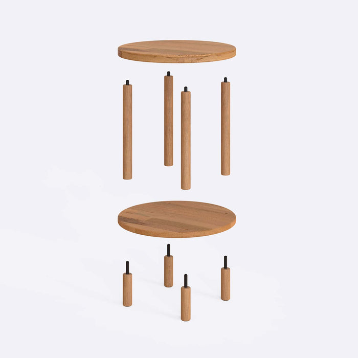 Top-down view of the small end table, displaying the natural wood grain and smooth surface.