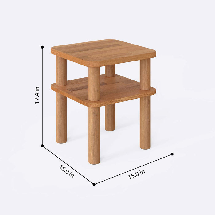 Top-down view of the Manhattan Beech Wood Small End Table, highlighting its compact size and craftsmanship