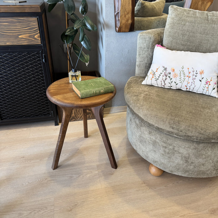 Sidney Walnut Wood Round 16" Side Table – Ready to Ship