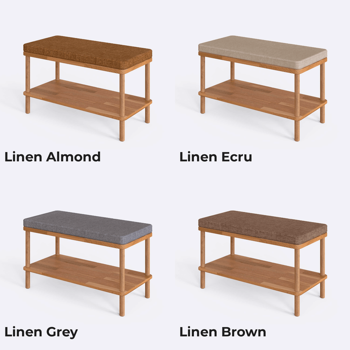Queens Beech Wood & Linen Bench