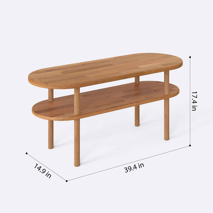 Top view of the table, displaying its sleek and simple design.