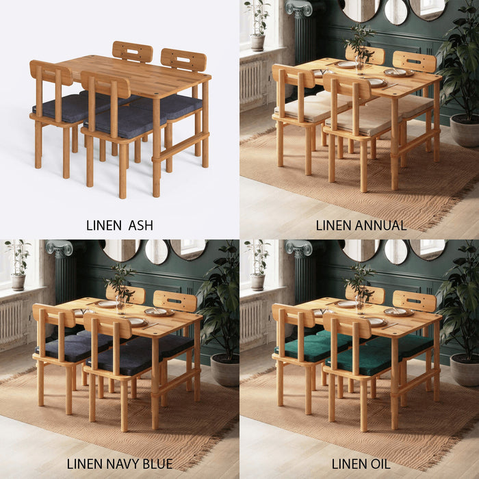 Top-down view of the rectangle dining table, displaying its spacious surface and refined wood finish, ideal for family meals or entertaining guests.