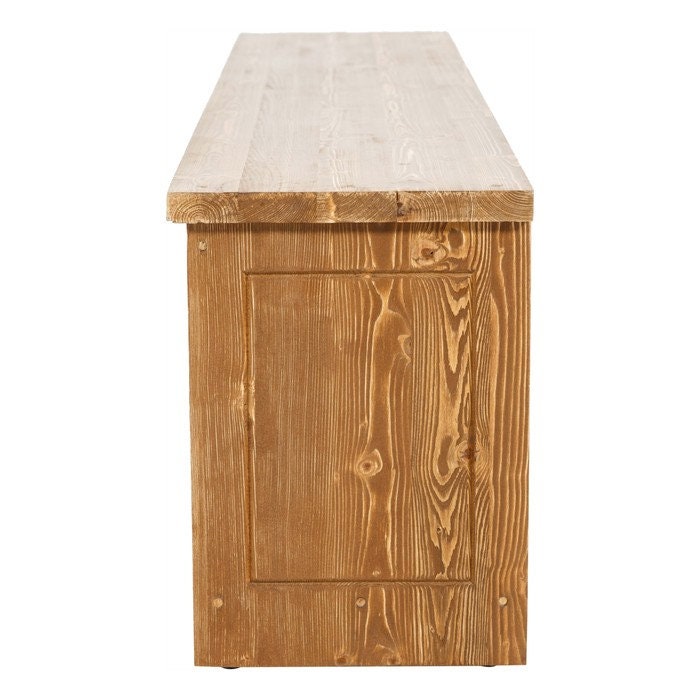 Minneapolis Pine Wood TV Stand with Shelves and Cabinets