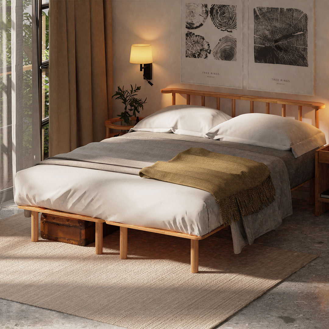 Discover our collection of Wood Bed Frames, crafted from solid wood for durability and timeless style. Perfect for any bedroom, these bed frames offer natural beauty and sturdy support.