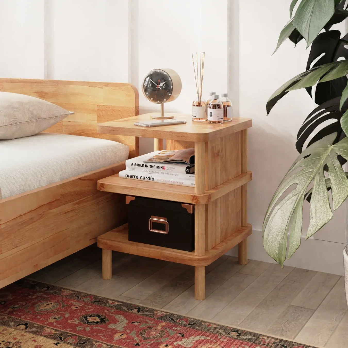 Collection of solid wood nightstands featuring a range of handcrafted designs, perfect for adding both style and functionality to your bedroom.