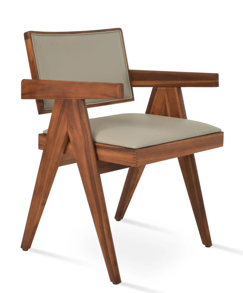 Bertoia Solid Ash Wood Armchair – Fully Upholstered Contemporary Design