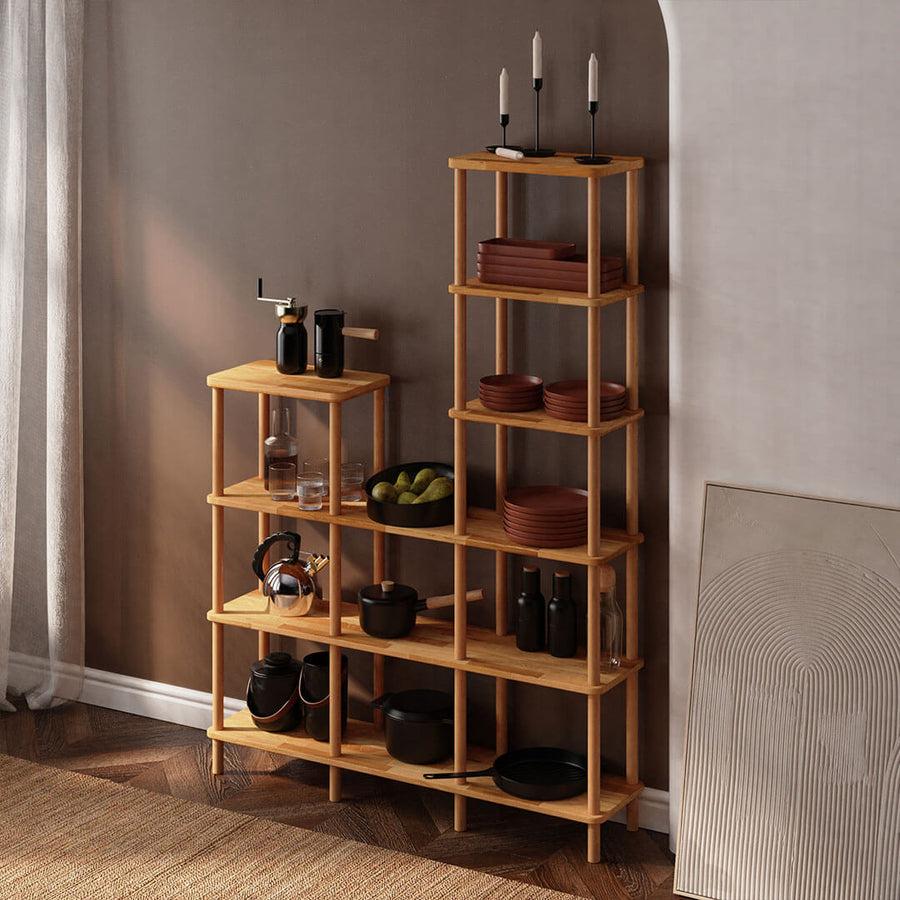 Lincoln Beech Wood Storage Shelf Demontha