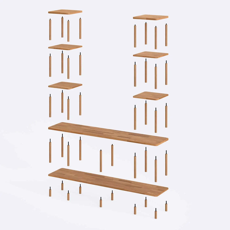 Lincoln Beech Wood TV Unit - Twin Shelf