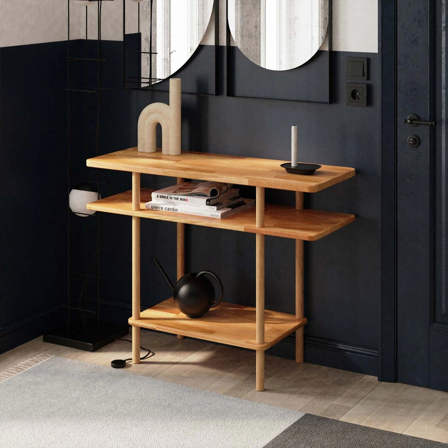 Queens Solid Beech Wood Console Table | Modern Minimalist Entryway Table Demontha