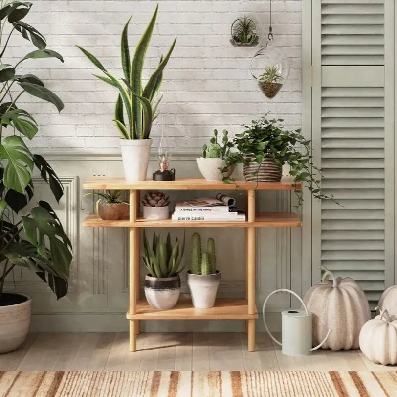 Queens Solid Beech Wood Console Table | Modern Minimalist Entryway Table Demontha