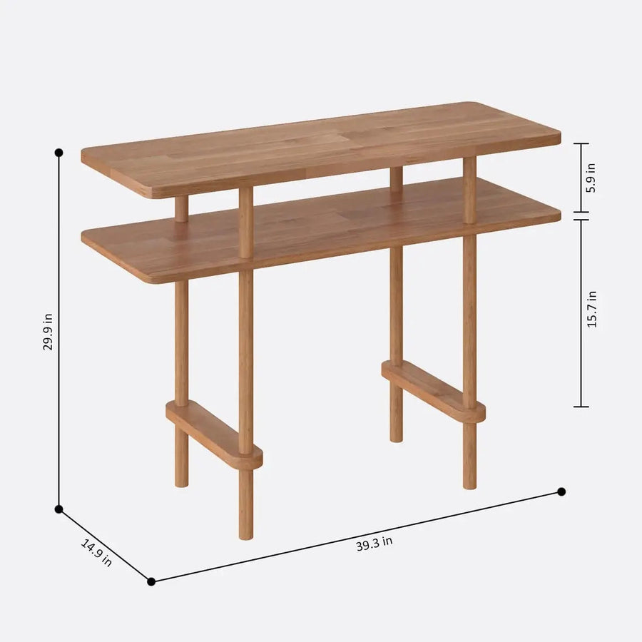 Manhattan Solid Beech Wood Console Table | Modern Minimalist Entryway Table Demontha