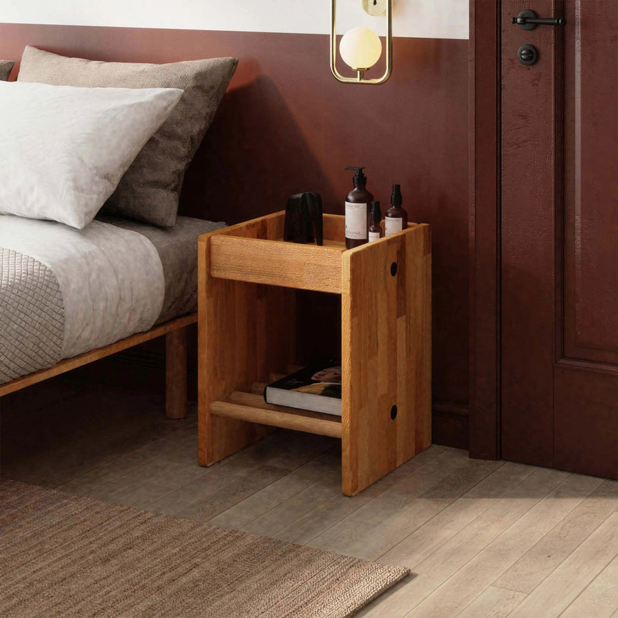 Manhattan Minimalist Wooden Nightstand Demontha