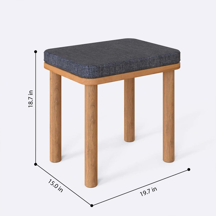 Potter Solid Beech Wood Stool | Modern Upholstered Wooden Stool Demontha