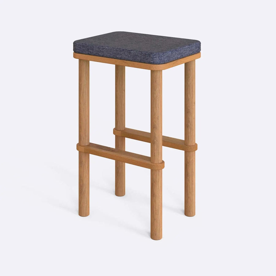 Potter Solid Beech Wood Bar Stool | Modern Upholstered Wooden Bar Stool Demontha