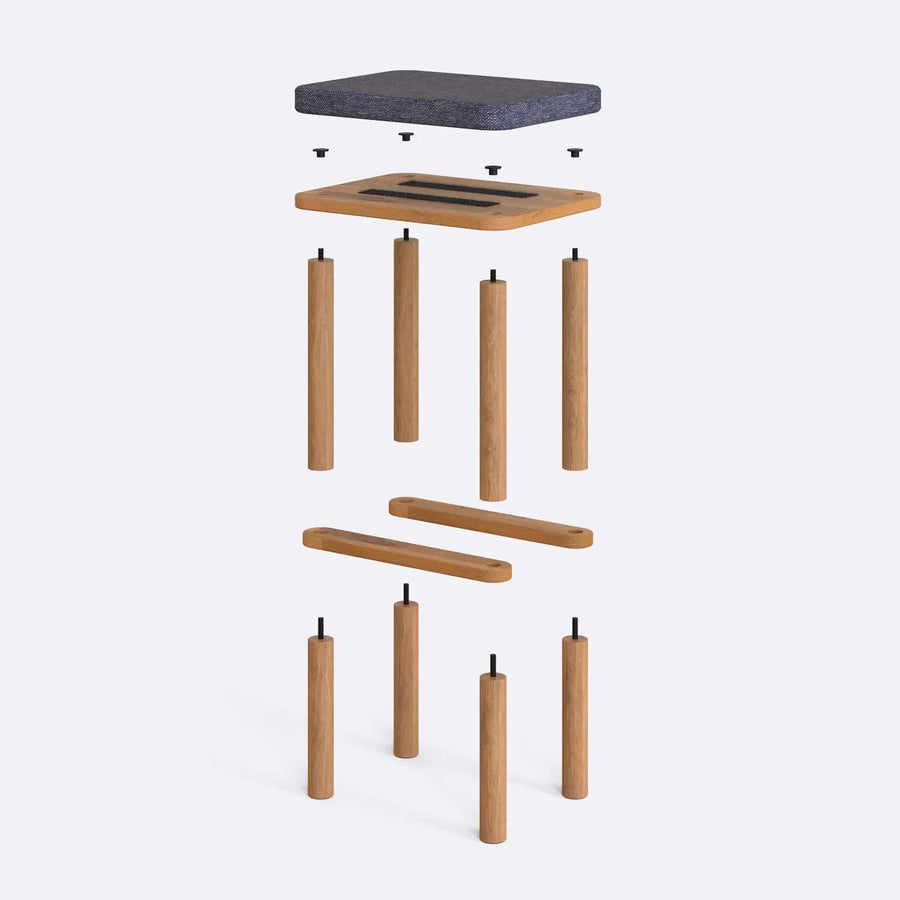 Potter Solid Beech Wood Bar Stool | Modern Upholstered Wooden Bar Stool Demontha