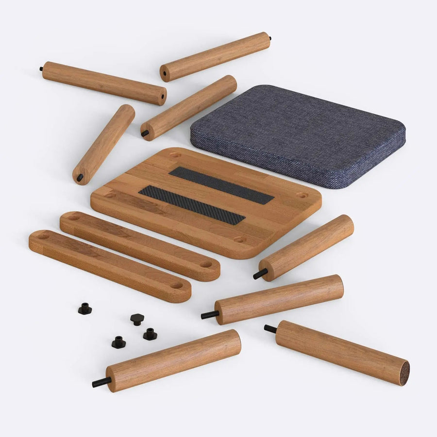 Potter Solid Beech Wood Bar Stool | Modern Upholstered Wooden Bar Stool Demontha