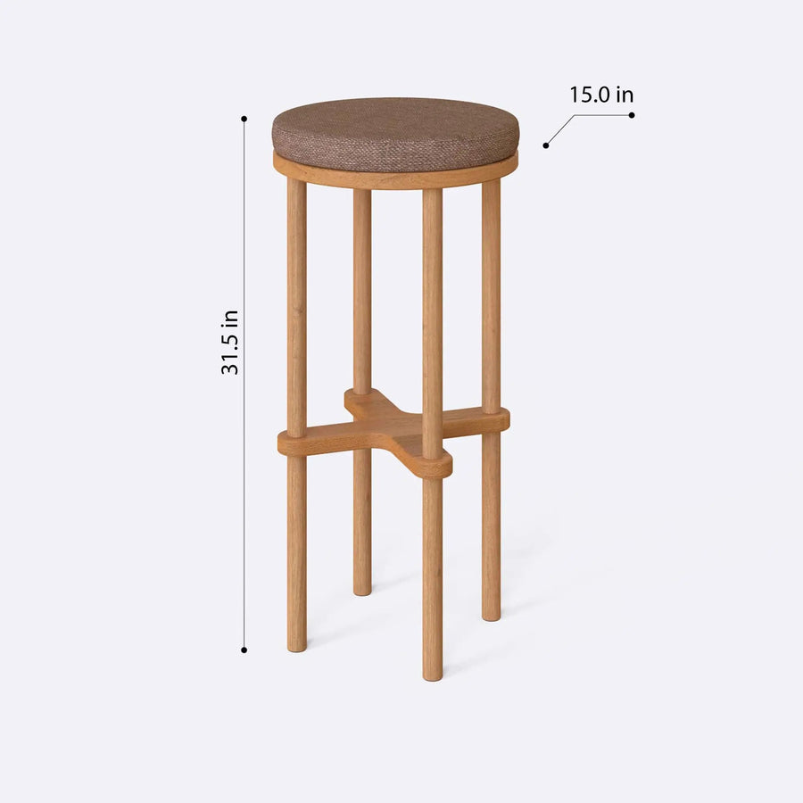 Lee Beech Wood Bar Stool Demontha