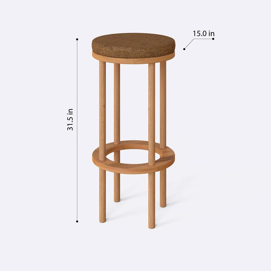 Grant Beech Wooden Bar Stool Demontha