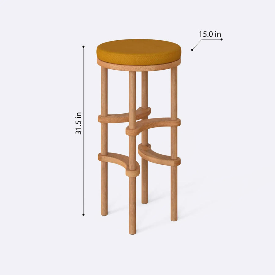 Castro Wooden Bar Stool Demontha