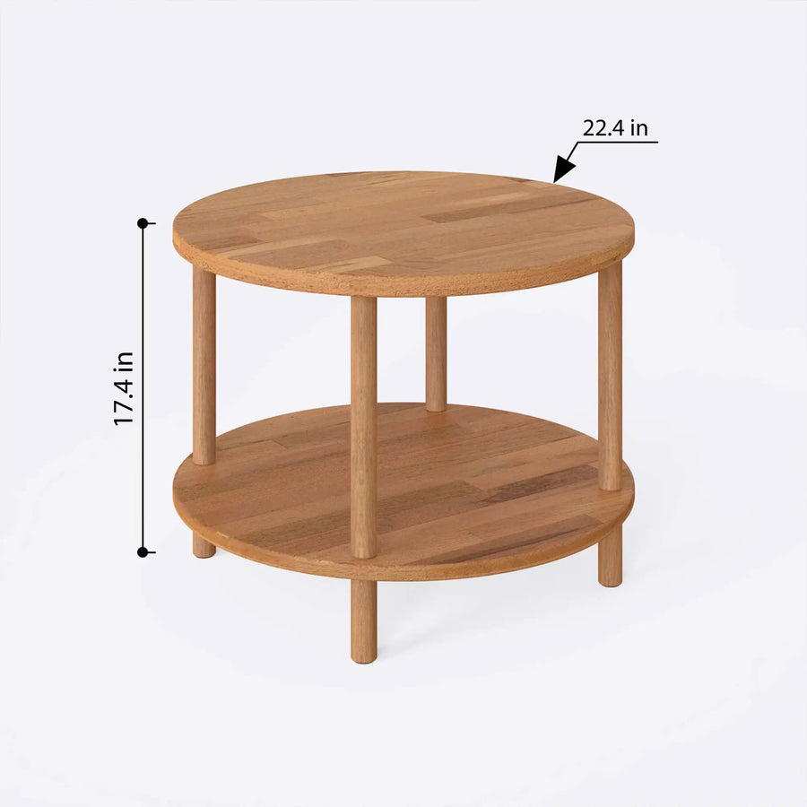 Lynn Round Beech Wood Coffee Table Demontha