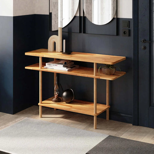 Queens Solid Beech Wood Console Table | Modern Minimalist Entryway Table Demontha