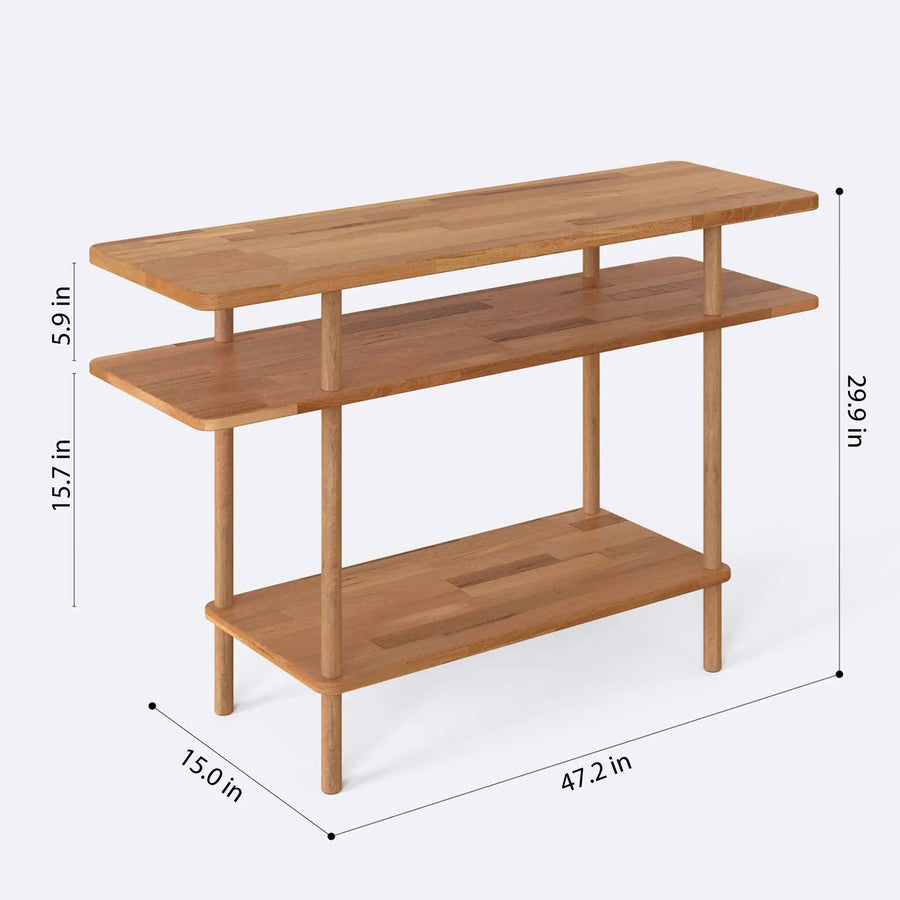 Queens Solid Beech Wood Console Table | Modern Minimalist Entryway Table Demontha