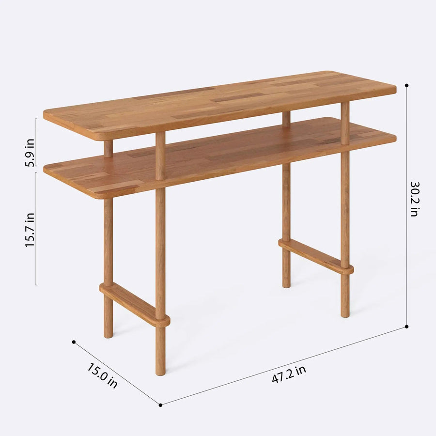 Manhattan Solid Beech Wood Console Table | Modern Minimalist Entryway Table Demontha