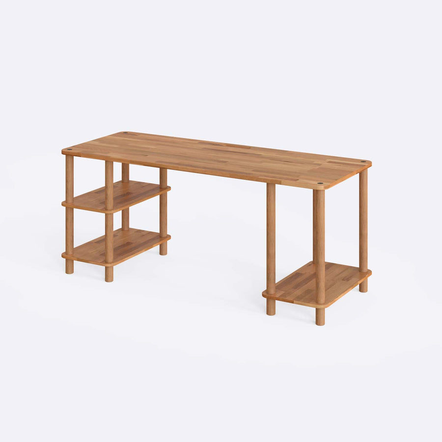 Porter Solid Beech Wood Large Computer Desk | Modern Work Desk Demontha