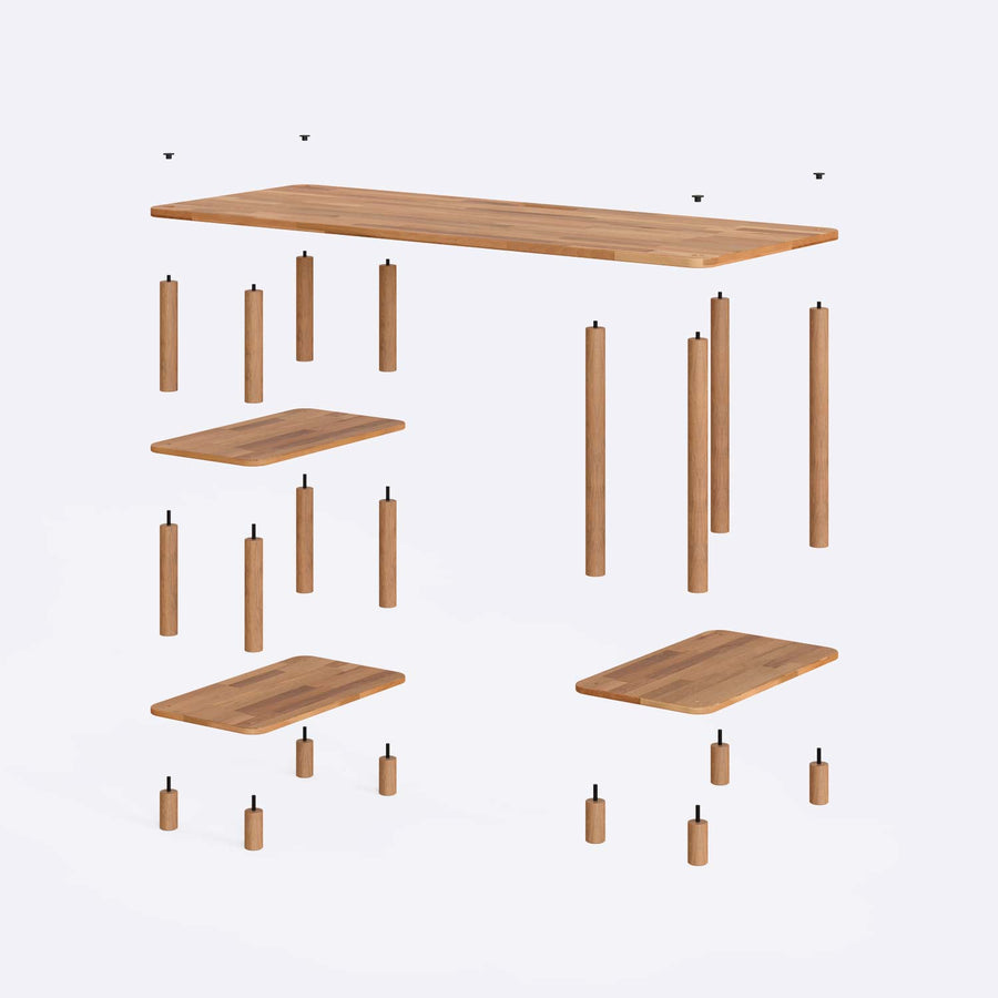 Porter Solid Beech Wood Large Computer Desk | Modern Work Desk Demontha