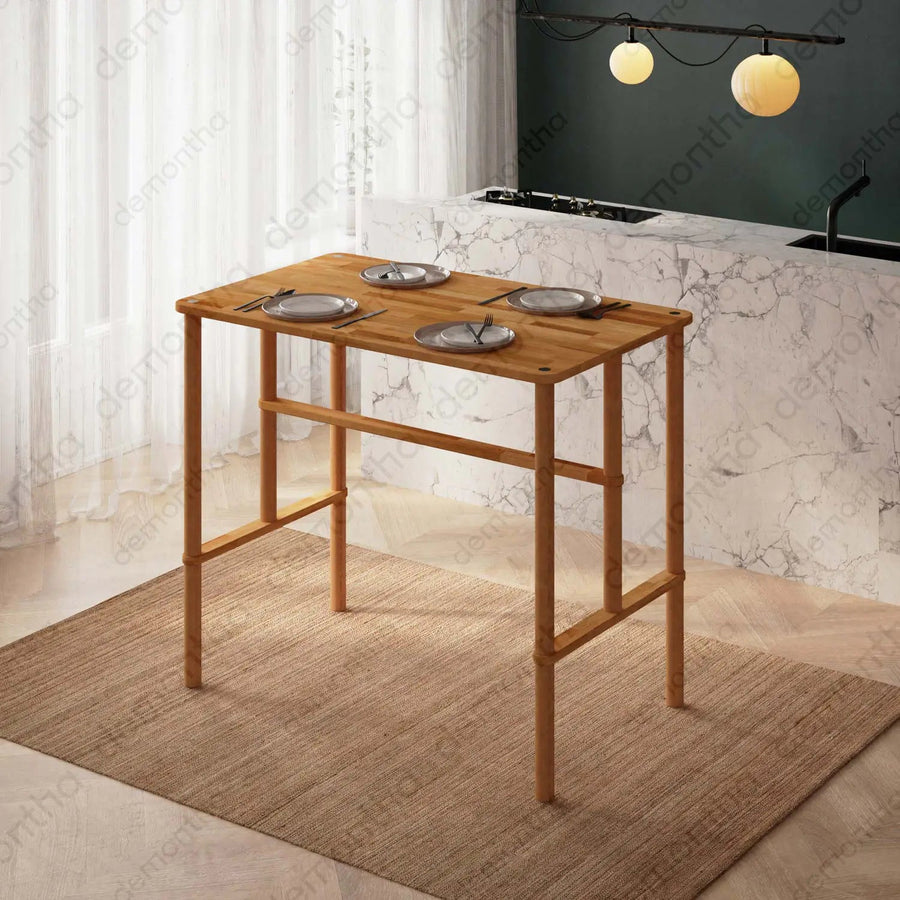 Pasific Wooden Counter Height Table - Minimalist Bar Table Design Demontha