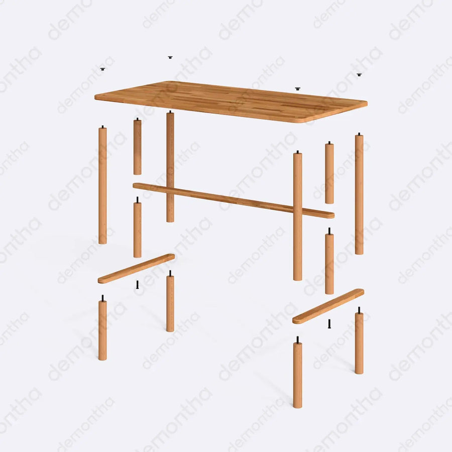 Pasific Wooden Counter Height Table - Minimalist Bar Table Design Demontha