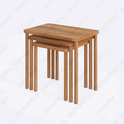 Nesting coffee table set on a white background