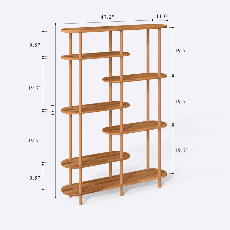 Oslo Living Room Bookshelf | Solid Wood Tall Design Demontha