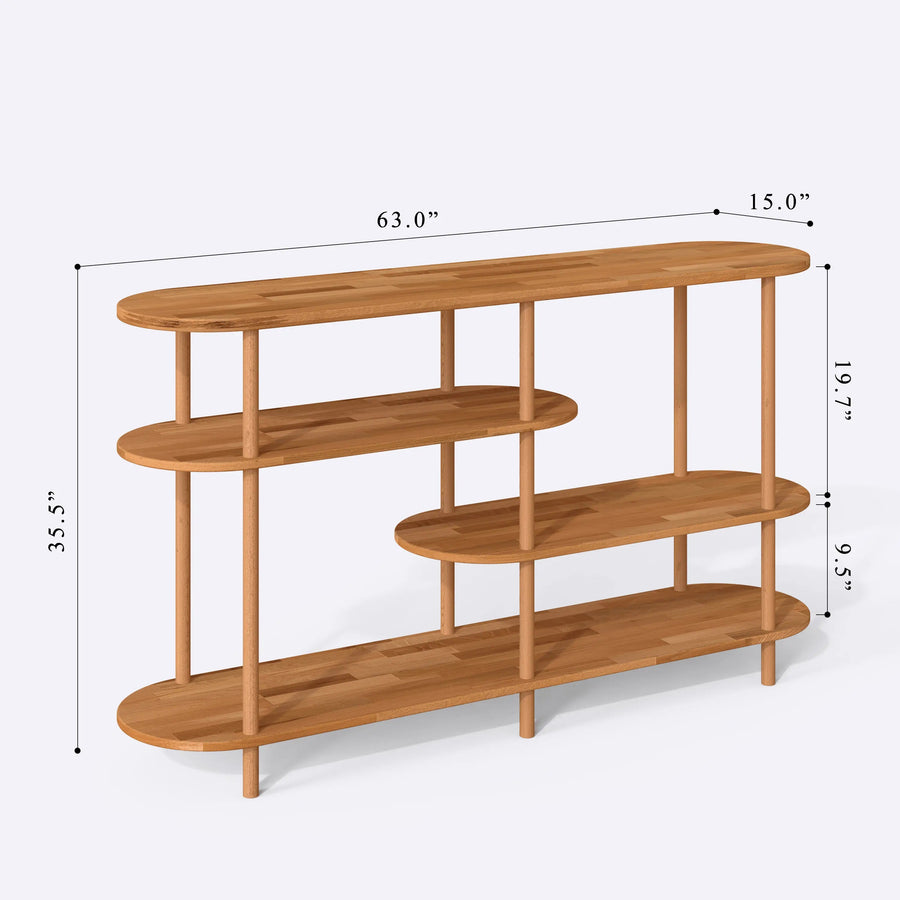 Oslo Shallow Bookcase | Low Shelving Unit Demontha
