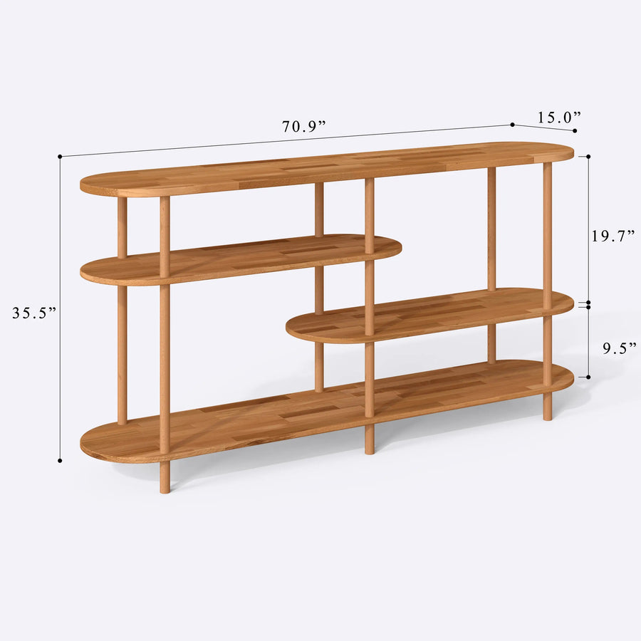 Oslo Shallow Bookcase | Low Shelving Unit Demontha