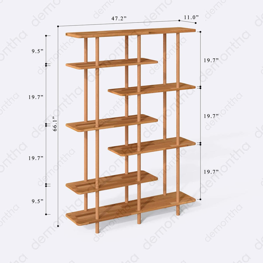 Palermo Minimalist Tall Etagere Bookcase with 7 shelves - Stylish & Durable Demontha