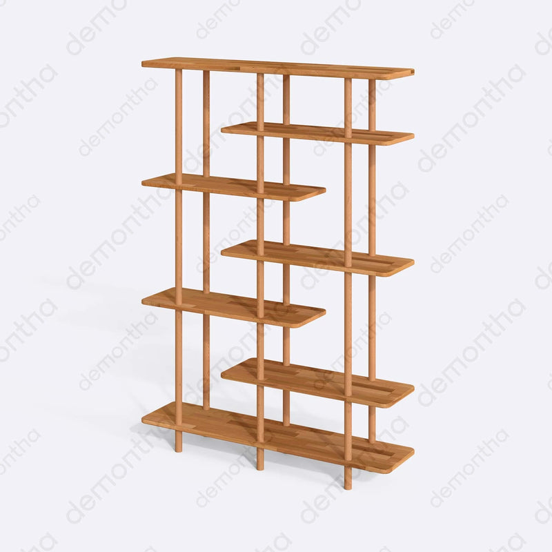 Palermo Minimalist Tall Etagere Bookcase with 7 shelves - Stylish & Durable Demontha