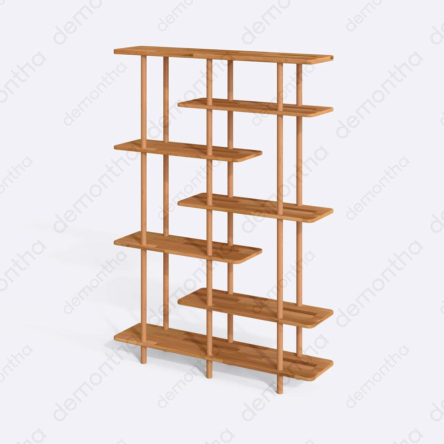 Palermo Minimalist Tall Etagere Bookcase with 7 shelves - Stylish & Durable Demontha