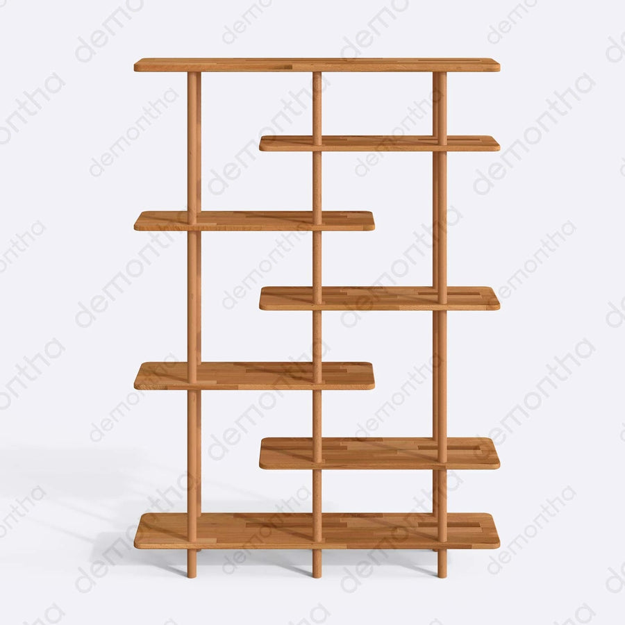 Palermo Minimalist Tall Etagere Bookcase with 7 shelves - Stylish & Durable Demontha