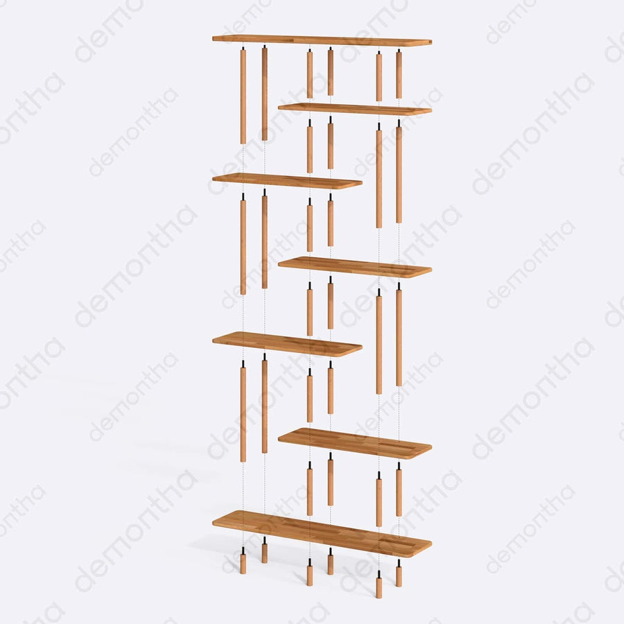 Palermo Minimalist Tall Etagere Bookcase with 7 shelves - Stylish & Durable Demontha