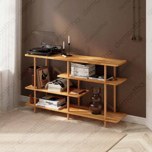 Palermo Minimalist Short Etagere Bookcase with 4 shelves - Stylish & Durable Demontha