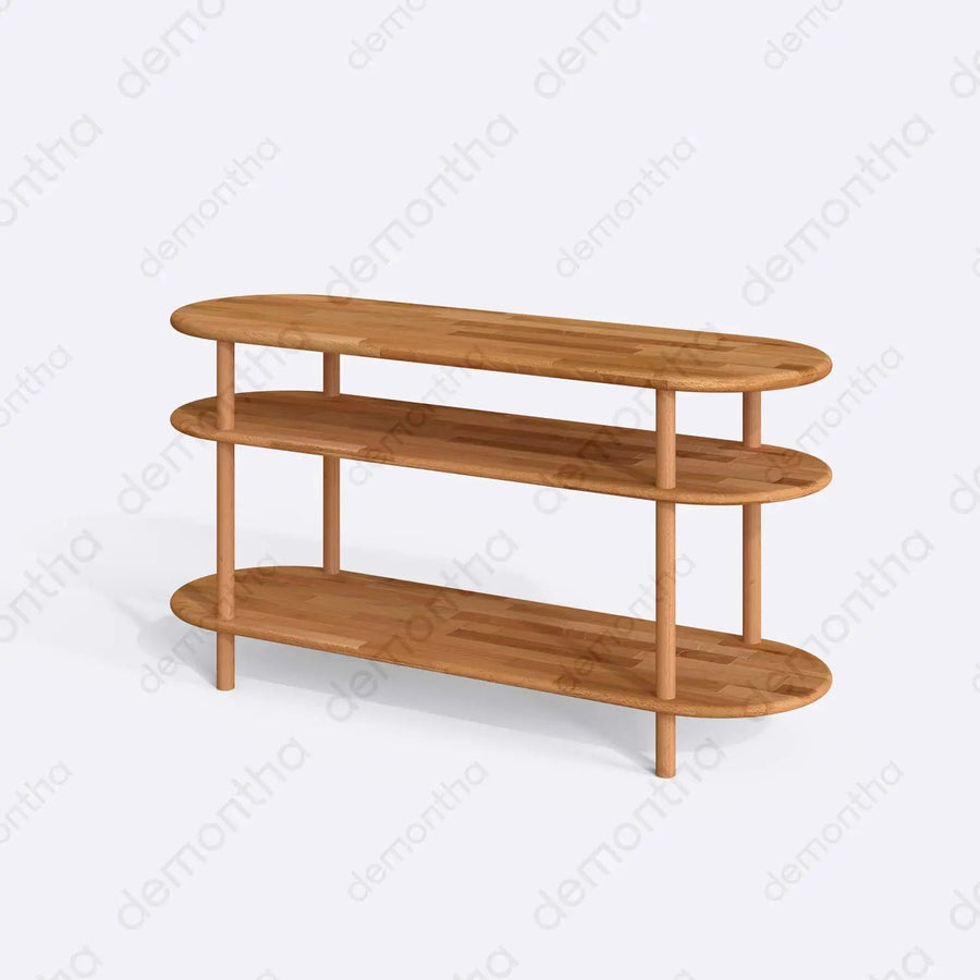 Dublin Solid Wood Minimalist Etagere Tv Stand Demontha