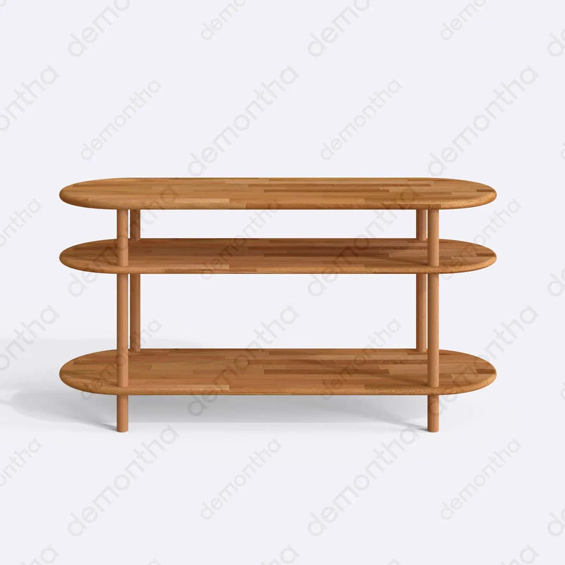 Dublin Solid Wood Minimalist Etagere Tv Stand Demontha