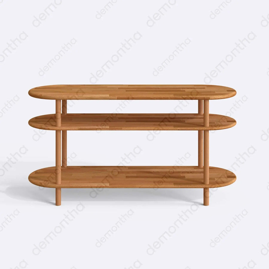 Dublin Solid Wood Minimalist Etagere Tv Stand Demontha