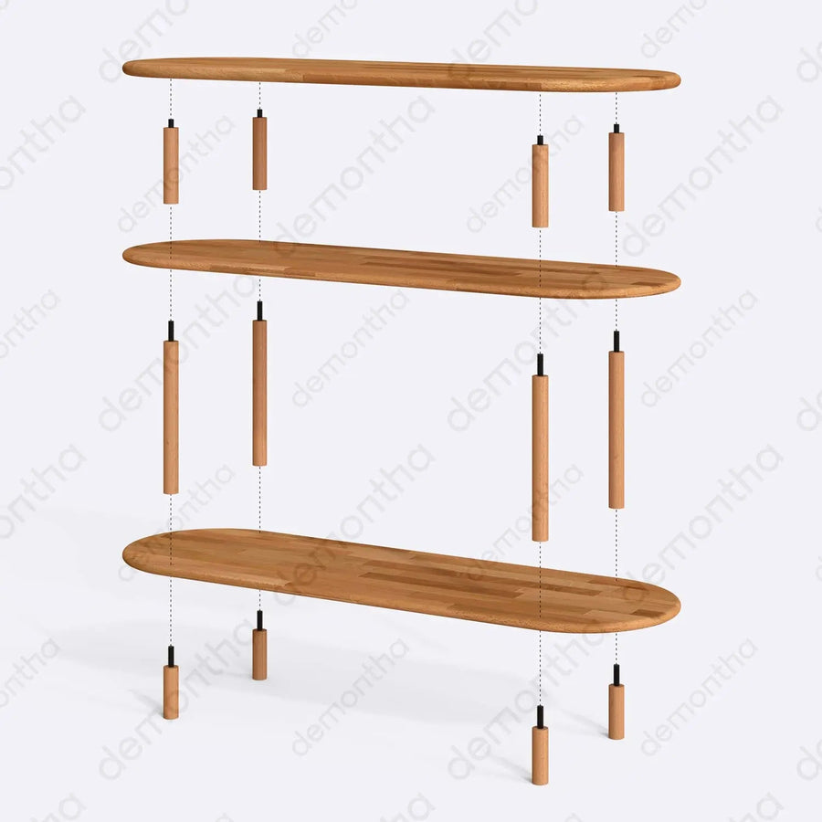 Dublin Solid Wood Minimalist Etagere Tv Stand Demontha