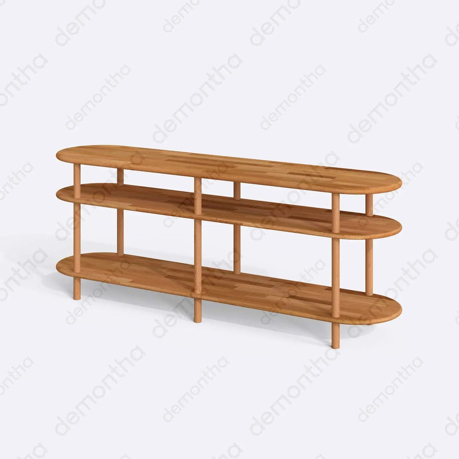 Dublin Solid Wood Minimalist Etagere Tv Stand Demontha